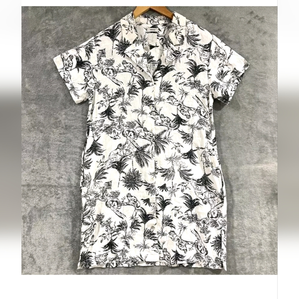 Joie Safari Tropical Linen Dress Off White Size Small